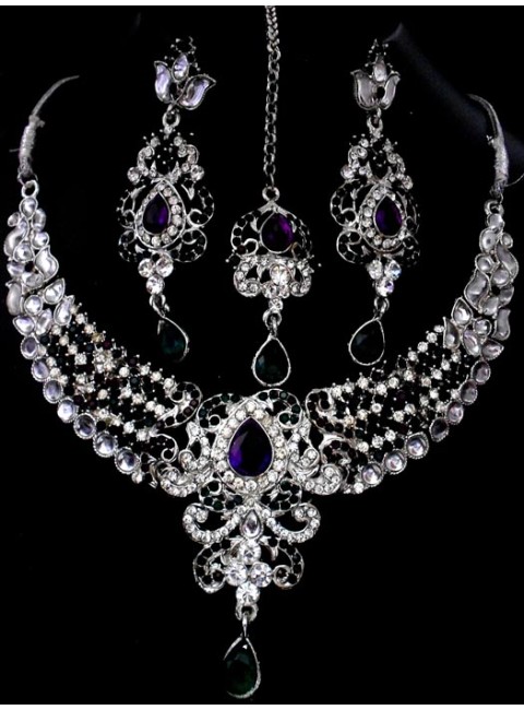 Rhodium Necklace Set